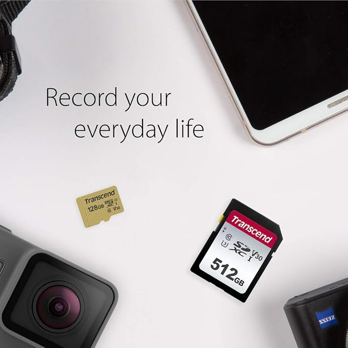 Transcend SDC300S 128GB SDXC SD Card, Compatible