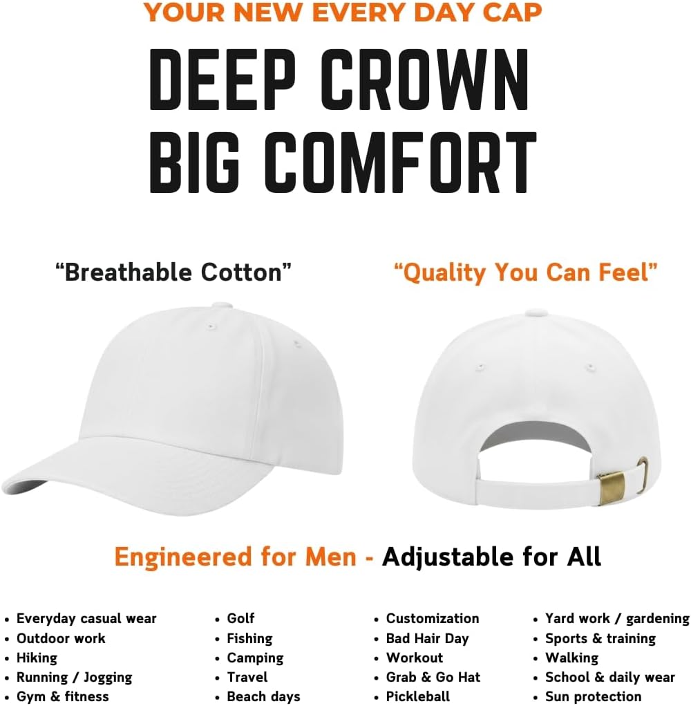 Skiennix Men's Athletic Baseball Cap - Soft Cotton Unstructured Dad Hat | Adjustable Fit for Outdoors