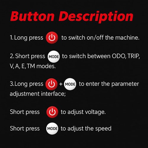 KH866 Electric Scooter Thumb QS-S4 Throttle with LCD Display 36-60V Panel and Speed Gear Power Mode Compatible with Zero 8 9 10 8X 10X Controller Twist Throttler 6 Pin, Kit Display Parts