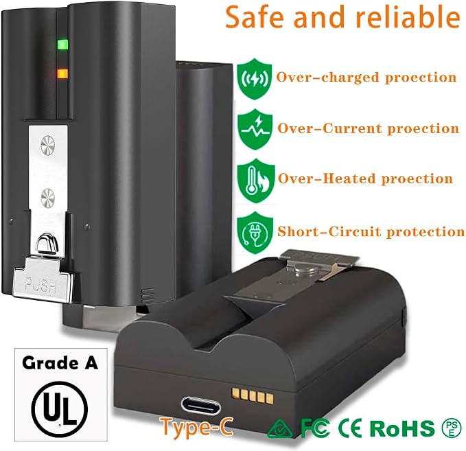 Upgraded, 3 Pack 3.65V 6040mAh Replacement Battery