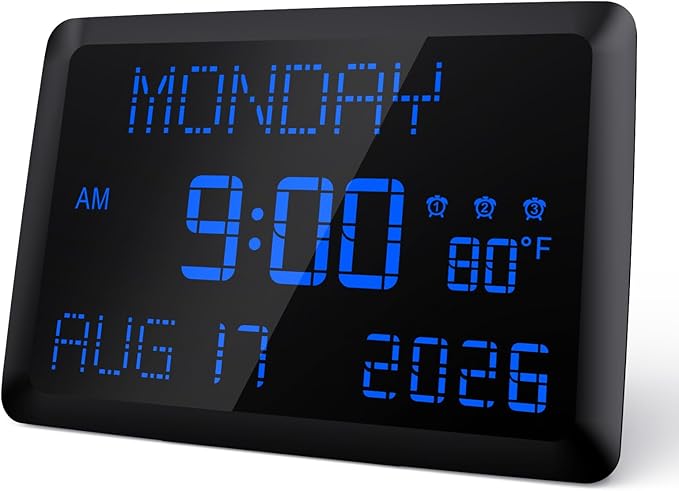 Raynic Digital Clock, 11.5" Large Display Calendar Clock
