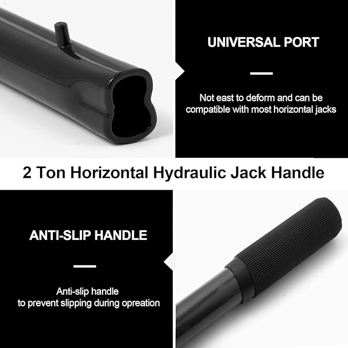ANCKNE Horizontal Hydraulic Jack Handle 2 Ton, Jack Handle Replacement, with Rubber Gloves Automotive Car Jack Accessories Black