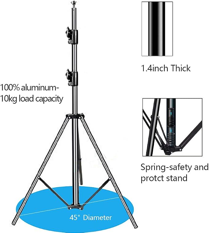 HYJ-INC 12ft x 10ft Photo Video Studio Heavy Duty Adjustable Photography Muslin