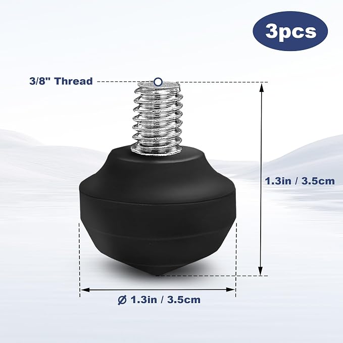 Manbily Universal Tripod Rubber Foot Spike, Anti-Slip 3/8" Rubber Feet