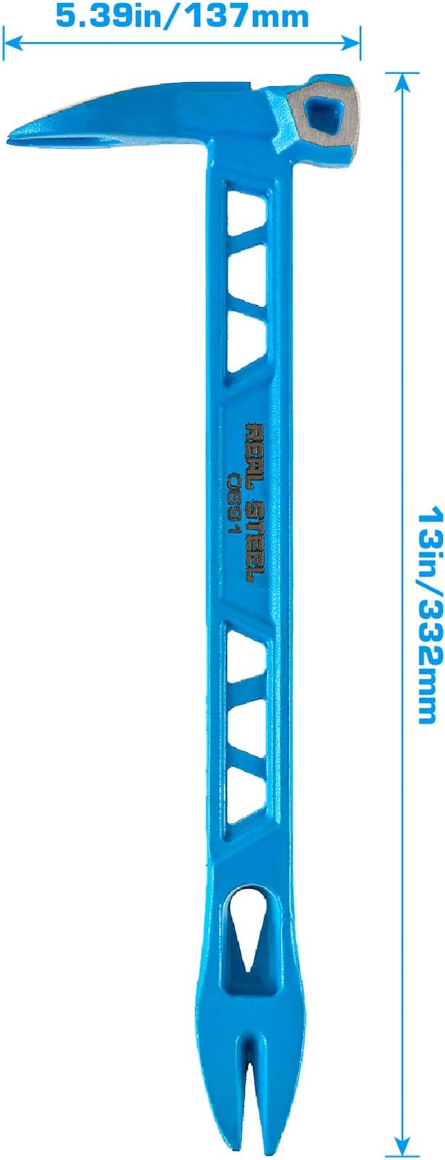 Real Steel 10" Double Ended Nail Puller Cats Paw Pry Bar Construction (0691)