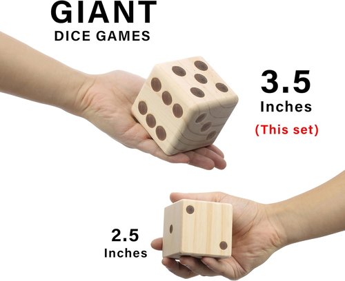 Giant Wooden Yard Dice - Outdoor Game Set of 6 | Perfect for Family Fun & Gatherings