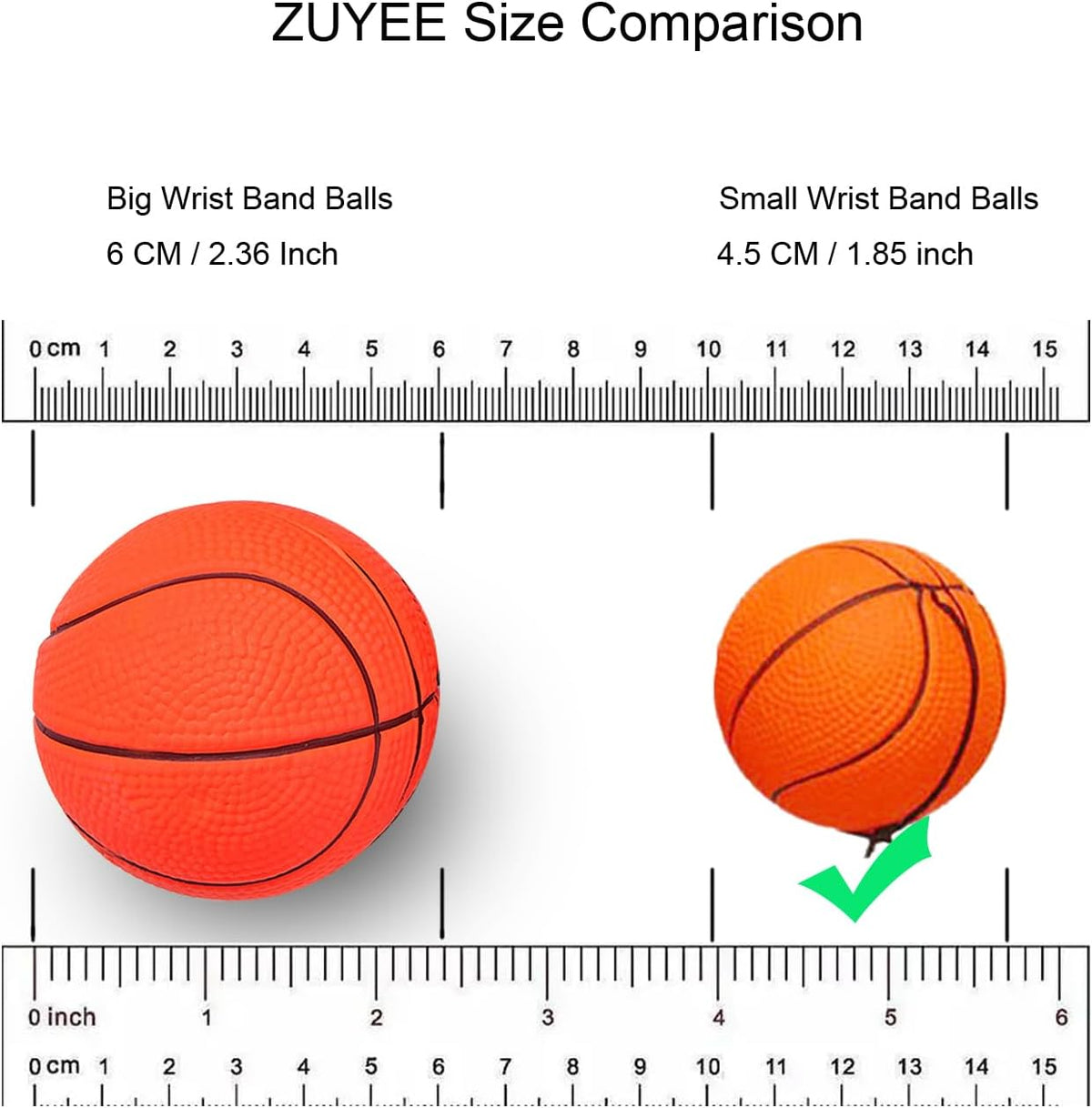 ZUYEE Wrist Return Ball Set - 1.85 Inch Rubber Rebound Balls for Sports | Perfect Gift for Kids
