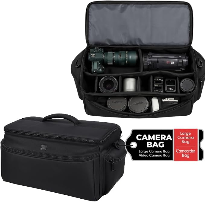 eCostConnection Extra Large Soft Padded Water Resistant Camcorder Equipment