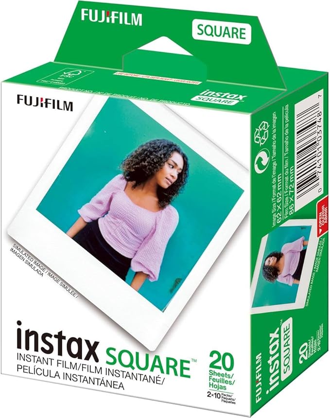 Fujifilm 2 Pack instax Square Instant Color Film, Twin Pack
