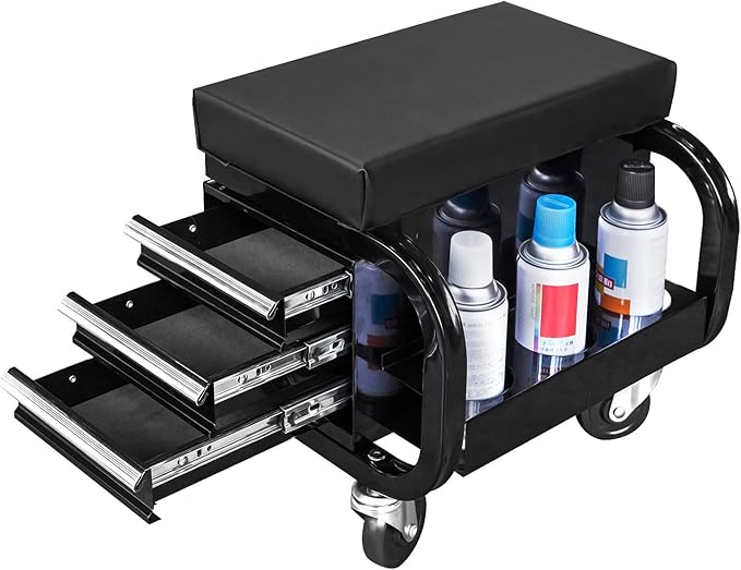 Big RED APD3127AR Torin Rolling Creeper Garage/Shop Seat, Rolling Tool Chest