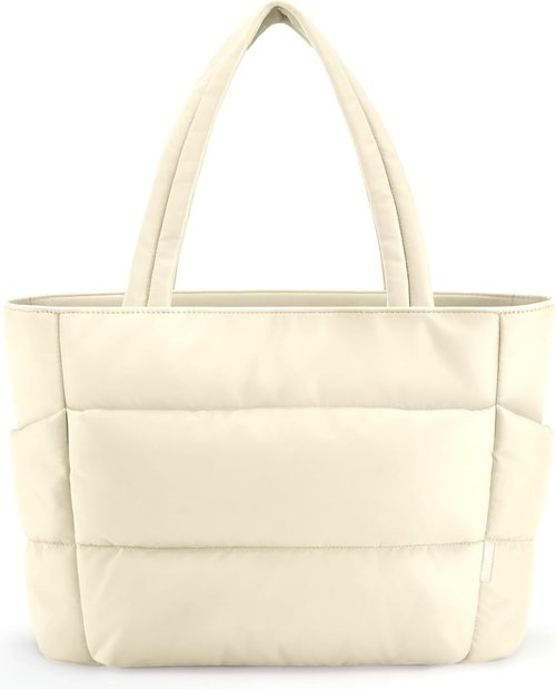 HOTOR Puffer Tote Bag - Multi-Pocket Lightweight Handbag for Work, Travel & Gym - Ideal for Women & Nurses