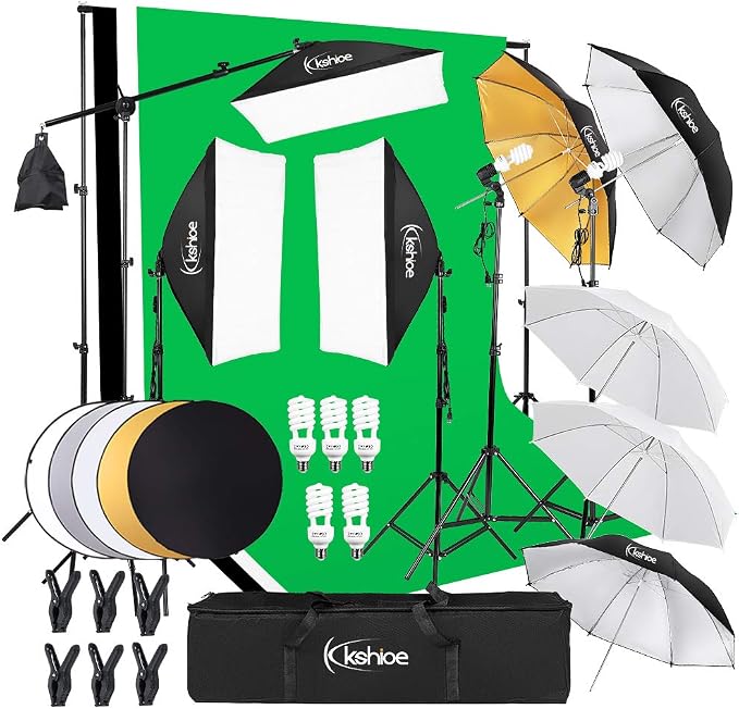Photography Lighting Kit, 6.5x10feet/2x3m Backdrops Stand Support System