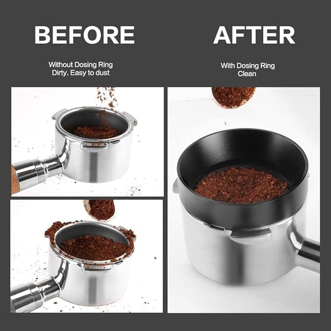 54mm Espresso Accessories Kit, Dosing Funnel and Puck Screen Set, Magnetic Coffee Funnel, 53.5mm Reusable Espresso Puck Screen, Espresso Tools(Panda)