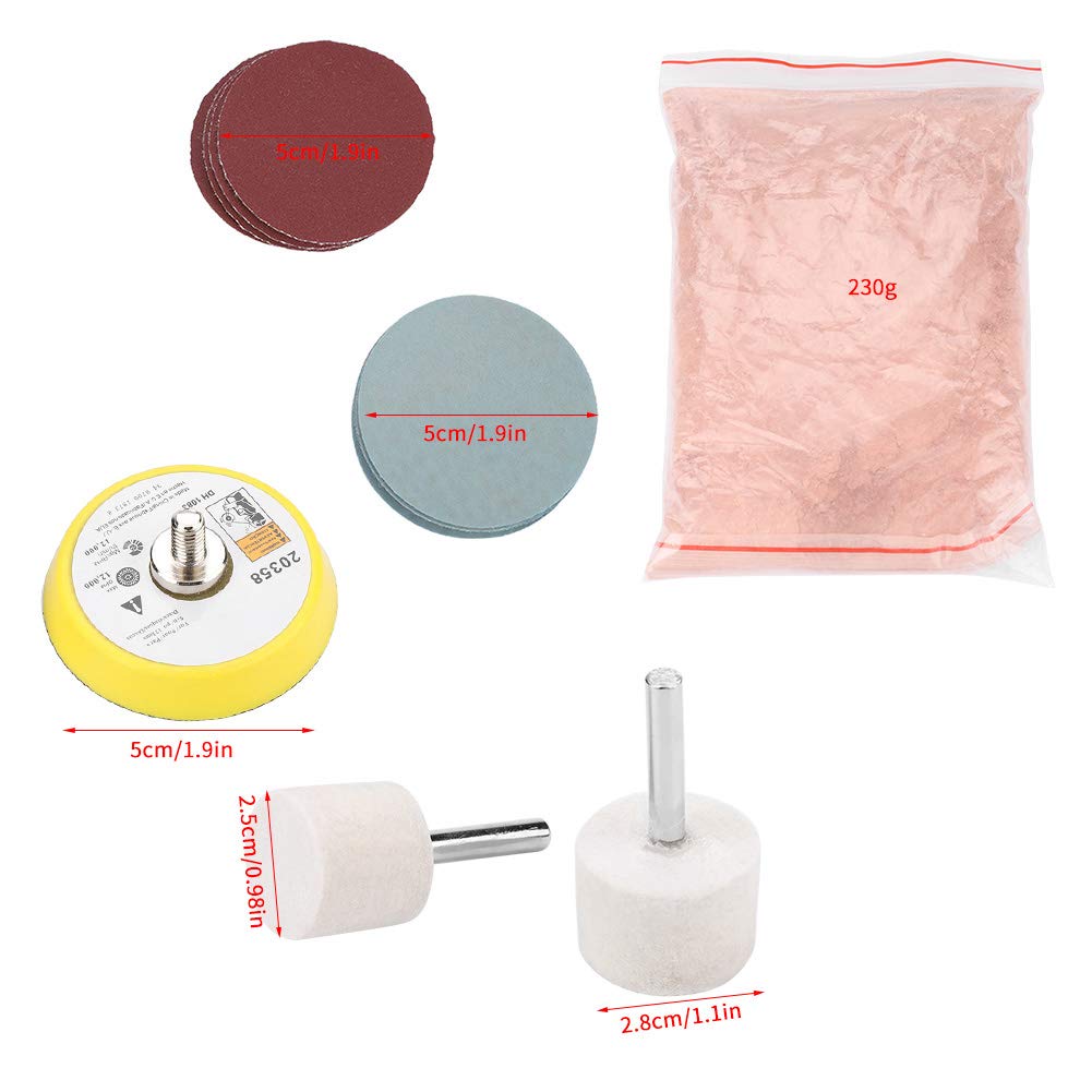 Windshield Scratch Remover Glass Polishing Kit Scratch Removal Set,Multifunctional 34 Pcs Scratch Removal Set Ceric Dioxide Abrasive Polishing Disc Abrasive Disc Polishing Pad Windscreen and Glass