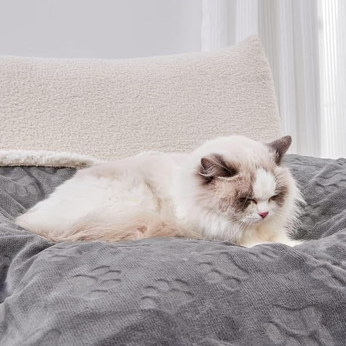 Waterproof Dog Blanket, 60" x 40" Washable Sherpa Fleece Cat Blanket,Pet Puppy Blanket Sofa Bed Furniture Protector,Reversible Soft Plush Blanket for Medium Large Dog (40" x 28")
