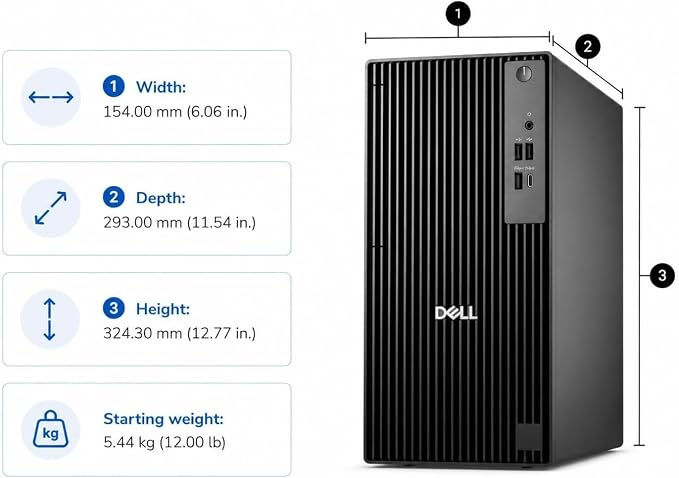Dell 2026 QCT1250 Business Desktop Computer, Intel 14-Core Ultra 5 235 up to 5.0GHz, Copilot AI, 8GB DDR5 RAM, 512GB PCIe SSD, 4K Dual Monitor Support, HDMI, Windows 11 Pro