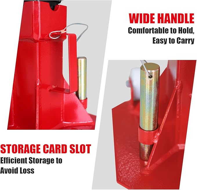 Torin ATZ220006PB Heavy Duty Jack Stands: Pin Style Jack Stand with 2 Casters and Handle, Easily Portable Car Stand for Car SUV, Truck and Pick Up, 22 Ton (44,000 lb) Capacity, Red