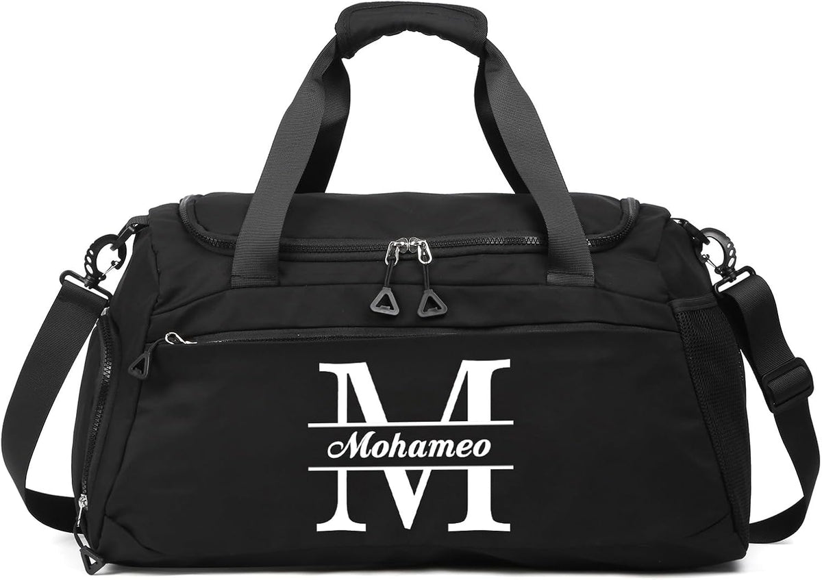 Skiennix Personalized Travel Duffel Bag - Custom Letter Oxford Cloth Gym Bag with Wet Pockets | Ideal for Men & Women