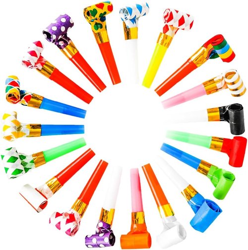 Chshhuao Funny Blowouts - 50 Pcs Party Horns for Birthdays & New Year's Celebrations