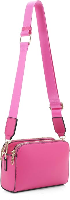 EVVE Crossbody Bags for Women Trendy Triple Zip Small Crossbody Camera Bag Purse