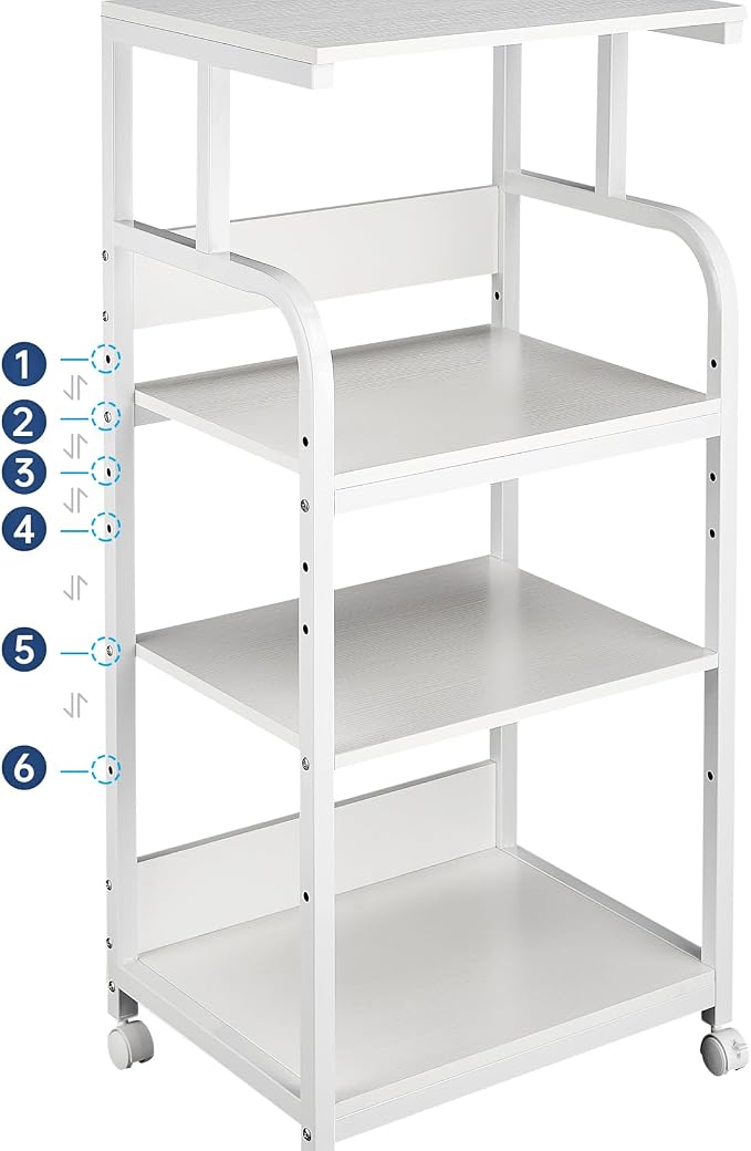 Fannova 4 Tier White Printer Stand Table