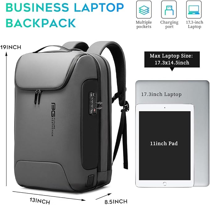 BANGE Anti Theft Backpack With TSA Lock, Waterproof Backpacks With YKK Zipper