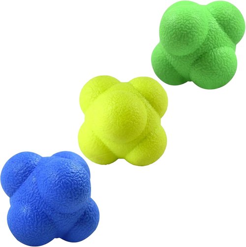 AIRLAXER Reflex Reaction Ball Set - Enhance Hand-Eye Coordination Training | 2.83 Inch | 3 Colors: Blue, Yellow, Green