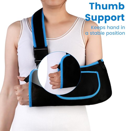 Arm Sling, Lightweight & Breathable Medical Sling with Adjustable Shoulder Strap, Shoulder Mesh Immobilizer Slings for Elbow Injury/Torn Rotator Cuff/Wrist Injury/Surgery, Right or Left, Women or Men