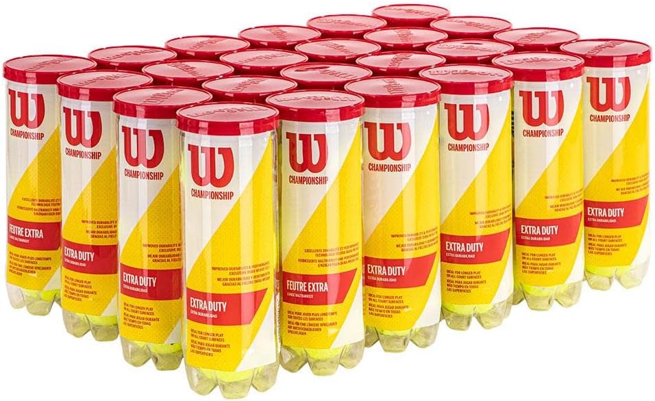 Wilson Championship Tennis Balls - Extra Duty for Hard Courts | 3-Pack Case