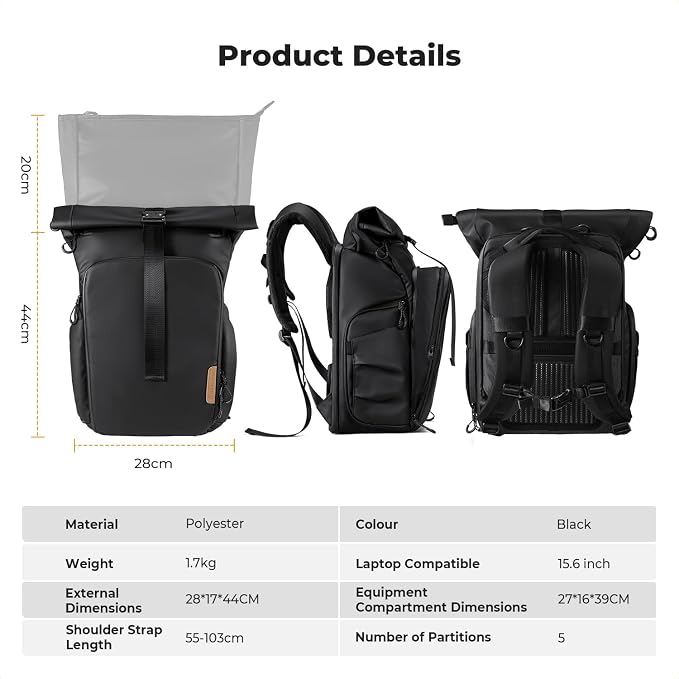 K&F CONCEPT Camera Backpack, Camera Bag