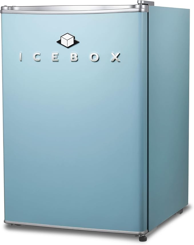 ICEBOX 2.5 Cu. Ft. Compact Refrigerator, ENERGY STAR Certified Small Refrigerator, Single Door Mini Fridge with Chiller Compartment, R600a Refrigerant, IBCR25SLT, Slate Blue