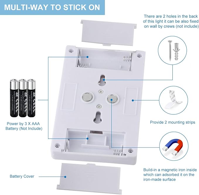 LINLUX Battery Operated Switch LED Lights, Portable Tap Light, Push Closet Light, COB LED Cordless Night Lights, Touch, Wall Mount Under Cabinet, Shed, Kitchen, Garage, Attic, RV(6 Pack)