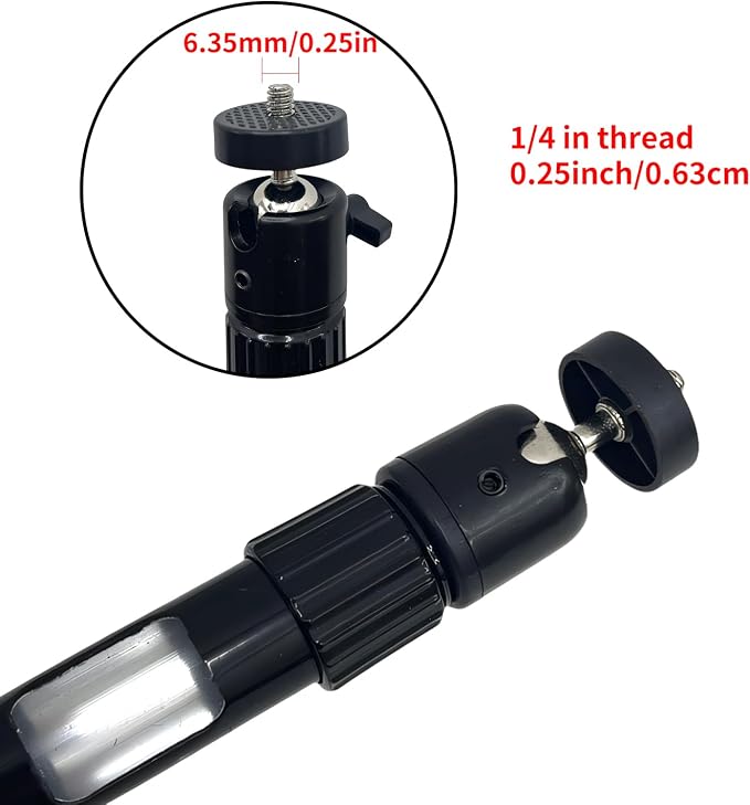 Universal 1/4" Swivel Mini Ball Head Tripod Mount 360 Degree Rotating Adapter
