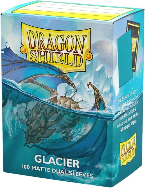 Dragon Shield | Matte Dual Standard Size Card Sleeves | 100 Count - Smooth, Durable TCG Protection | Glacier