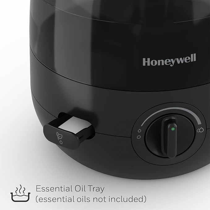 Honeywell Mini Cool Mist humidifier, Easy to Fill and Clean, humidifier for small Bedroom, Kids Rooms, or office. Ultra Quiet Operation and Auto Shut-Off - Black, HUL525B