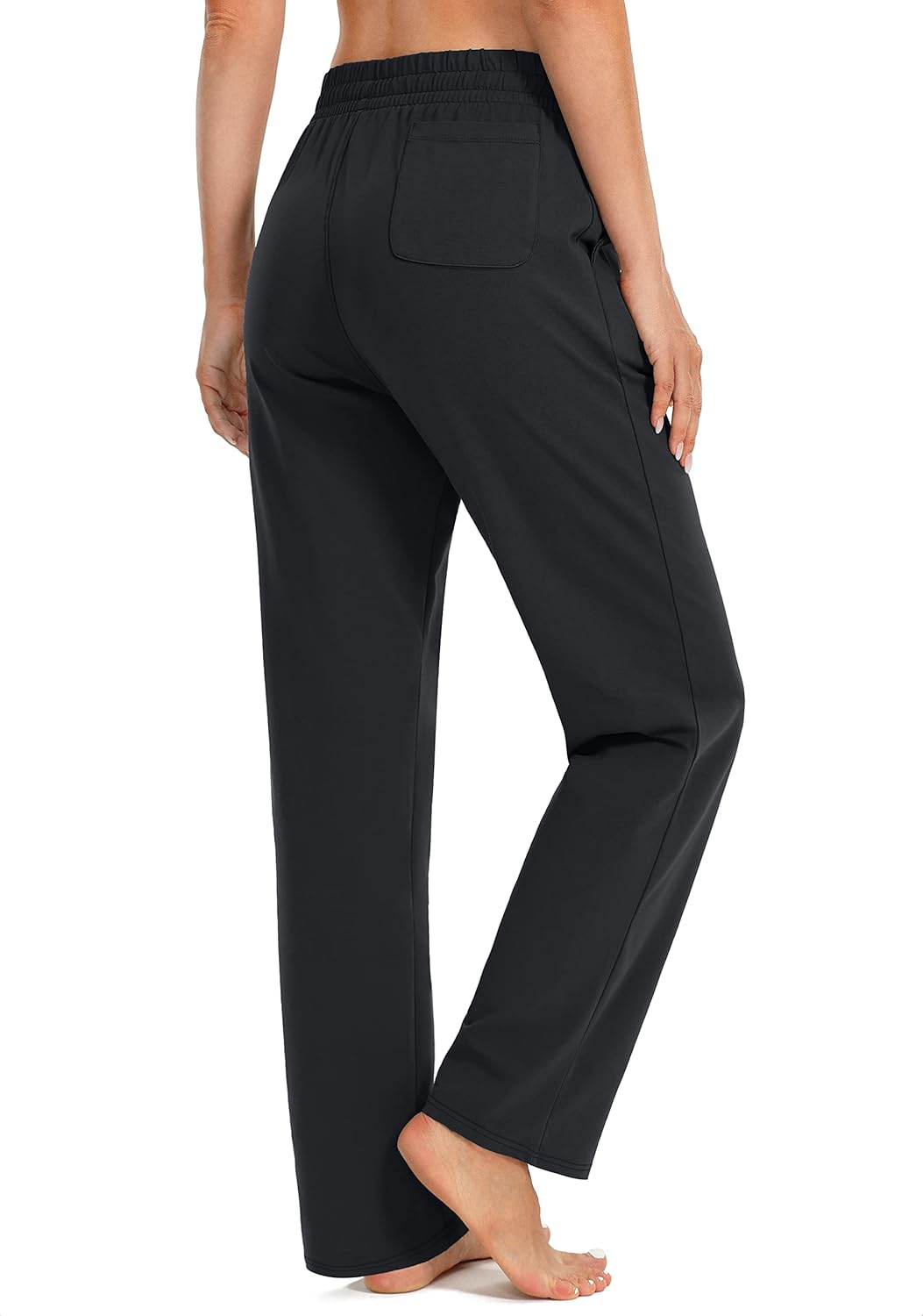 SANTINY Women's Cotton Sweatpants - Casual Yoga Lounge Pants with Pockets | Open Bottom Design