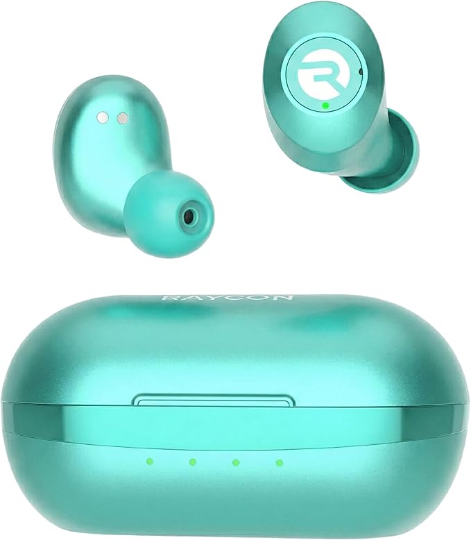 Raycon Everyday Bluetooth Wireless Earbuds with Microphone - Active Noise Cancelling, Sweat & Water-Resistant Earphones, Ear Buds Wireless Bluetooth Up to 32 Hours Playtime (Mint)