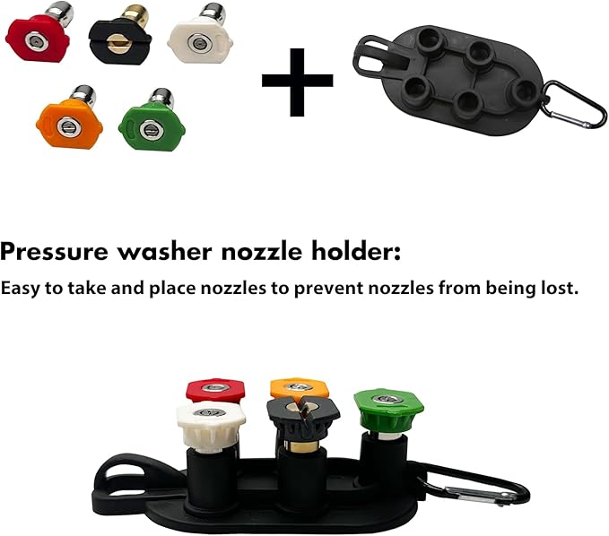 Durable Pressure Washer Gun Kit, Power Washer Gun with Replacement Extension Wand, M22 Fitting, 5 Spray Nozzle Tips, 37 Inch, 3000 PSI