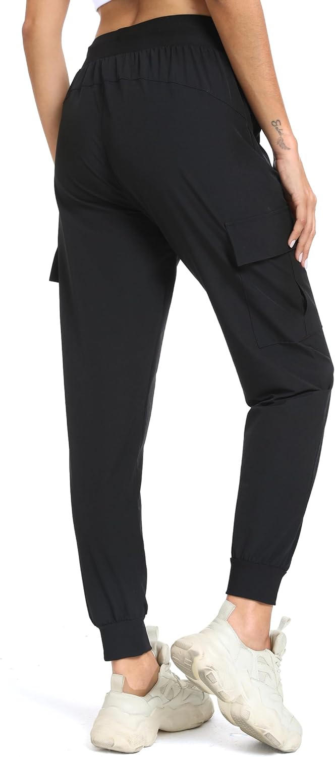 Skiennix Women's Cargo Hiking Pants - Lightweight Quick-Dry Joggers for Travel & Outdoor Activities