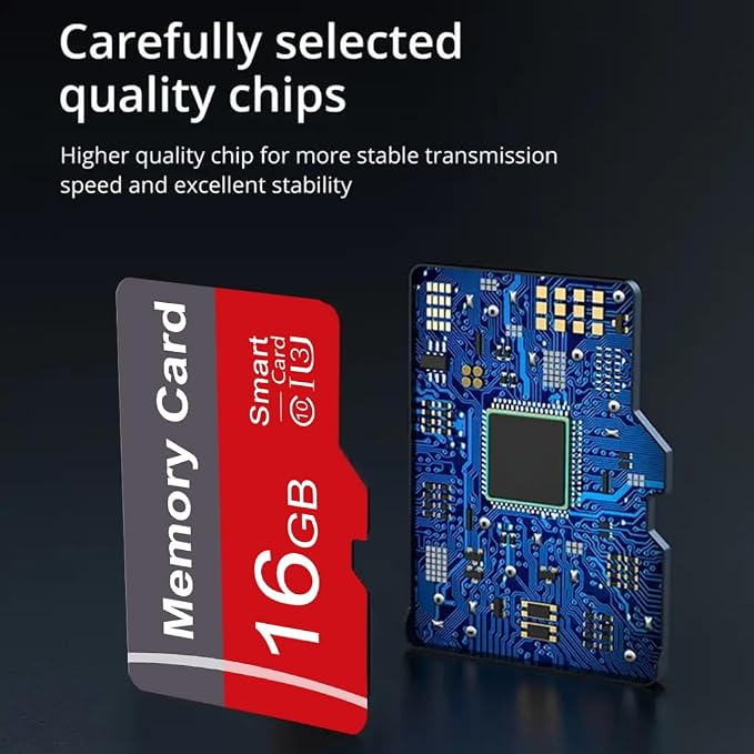 2 Pack Memory Card 16GB with Adapter, High Speed TF Card, UHS-I C10 A1 Memory