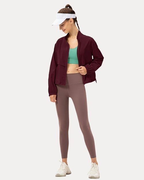Locachy Women's Lightweight Zip-Up Athletic Jacket - Windproof, Sun Protection for Outdoor Workouts