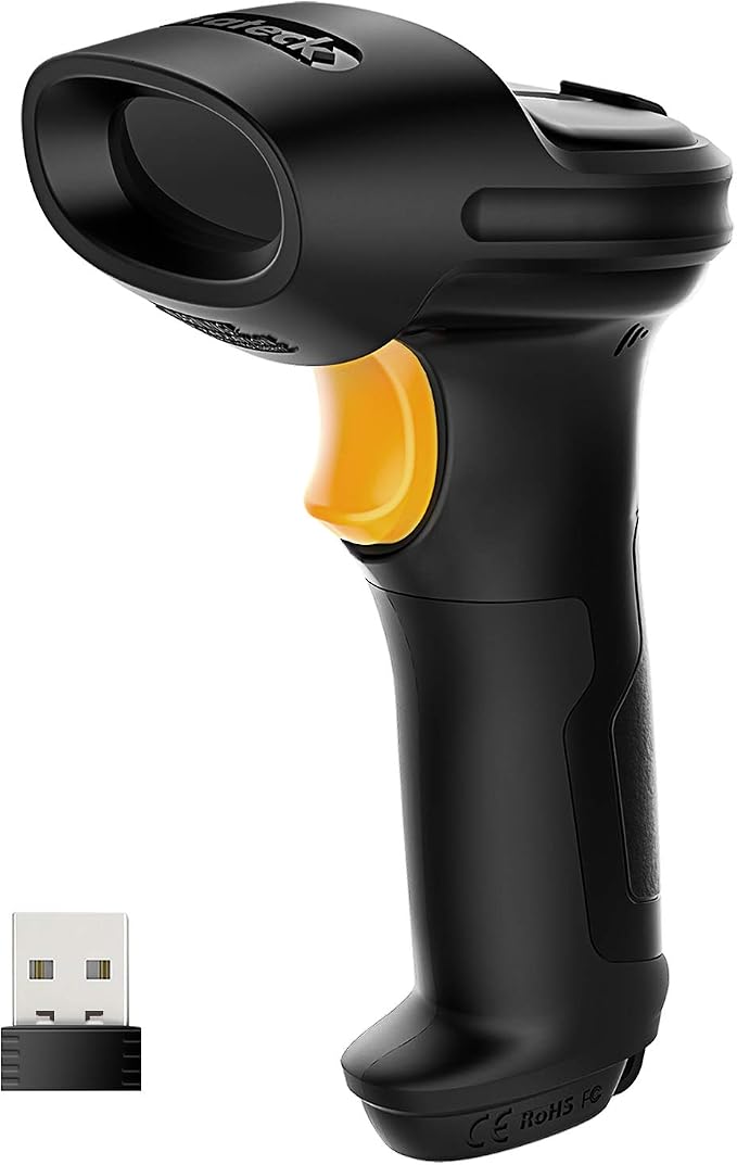 Inateck Barcode Scanner, Wireless Scanner, 1 Charge 180 Days Standby, 35M Range