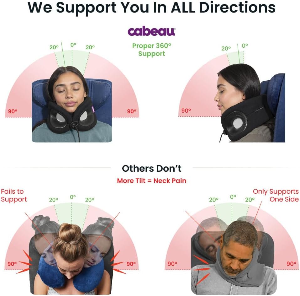 Cabeau Evolution X Travel Essential Neck Pillow - Award Winning Innovative Travel Pillow - The Only Customizable Neck Pillow that Works - Diamond
