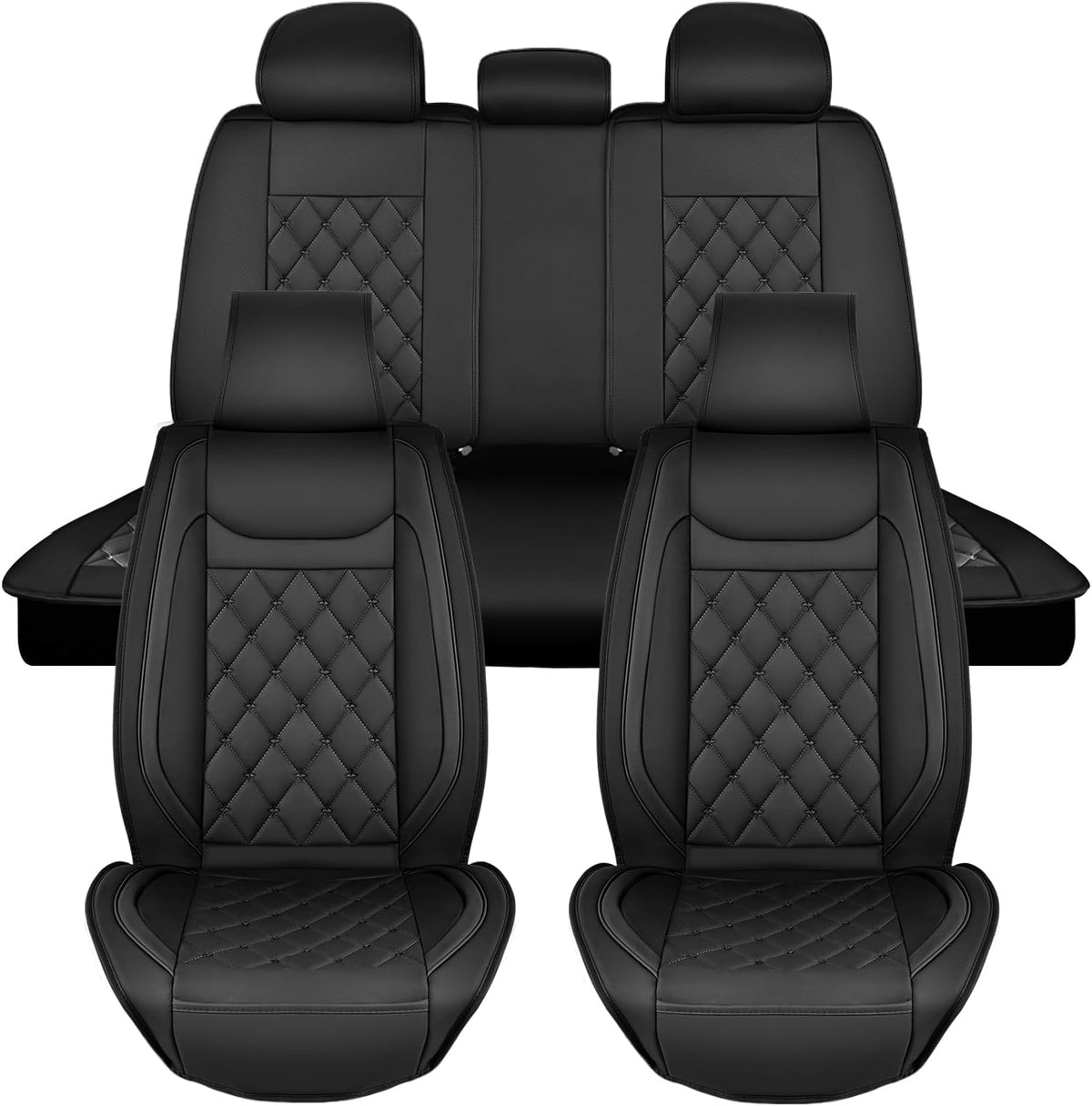 Nilight 5 Car Seat Covers Waterproof Faux Leather Cushions Universal Fit