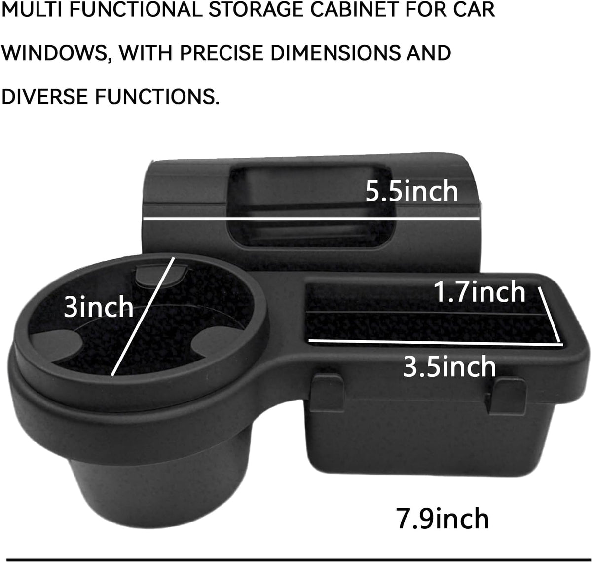 Car Door Storage Organizer with Cup Holder，Multifunctional Car Window Cup Holder Organizer Tray Side Hanging Rack，Backseat Storage Rack Box Hook for Hold Bottle Cell Phone Coin Key Charging Port