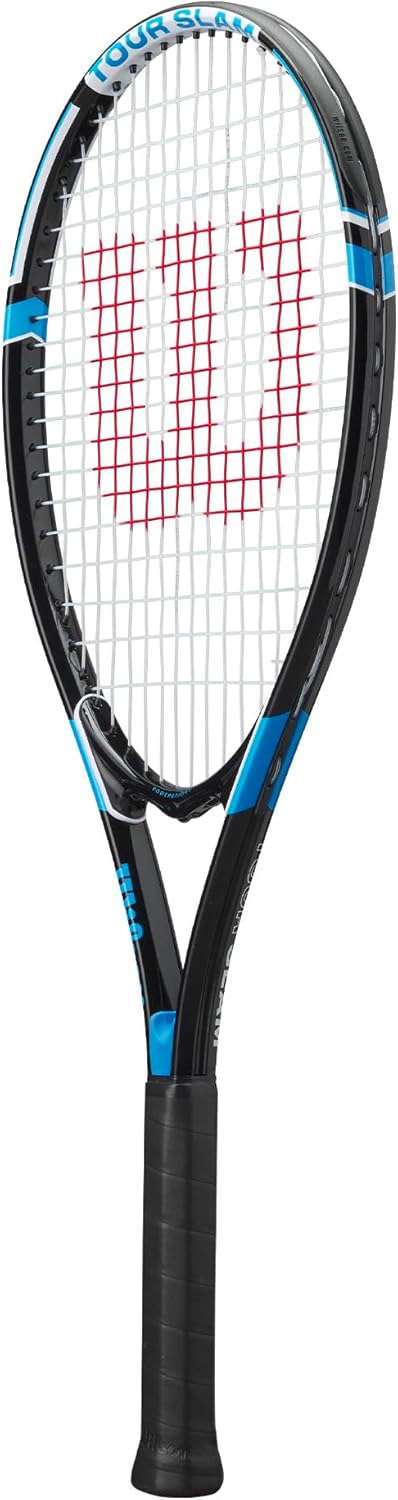 Wilson Tour Slam Tennis Racquet - Black/Blue | Adult Grip Size 2-4 1/4" for Enhanced Performance