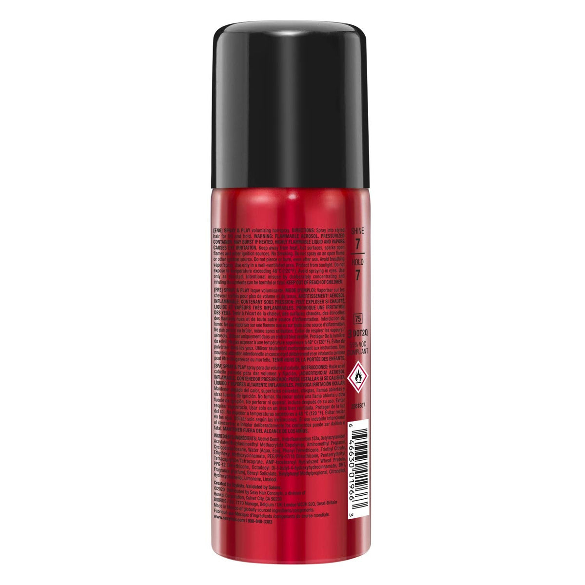 SexyHair Big Spray & Play Volumizing Hairspray - Long-Lasting Hold & Shine | Humidity Resistant for All Hair Types