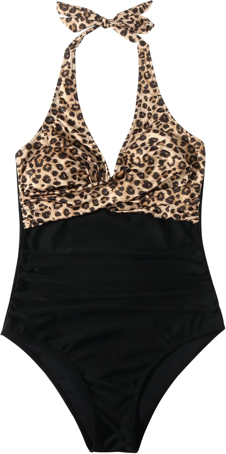 SUUKSESS Sexy Tummy Control One-Piece Swimsuit - Halter Push-Up Design for Flattering Fit