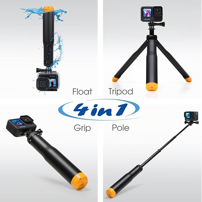SOONSUN 4in1 Floating Selfie Stick Hand Grip Tripod