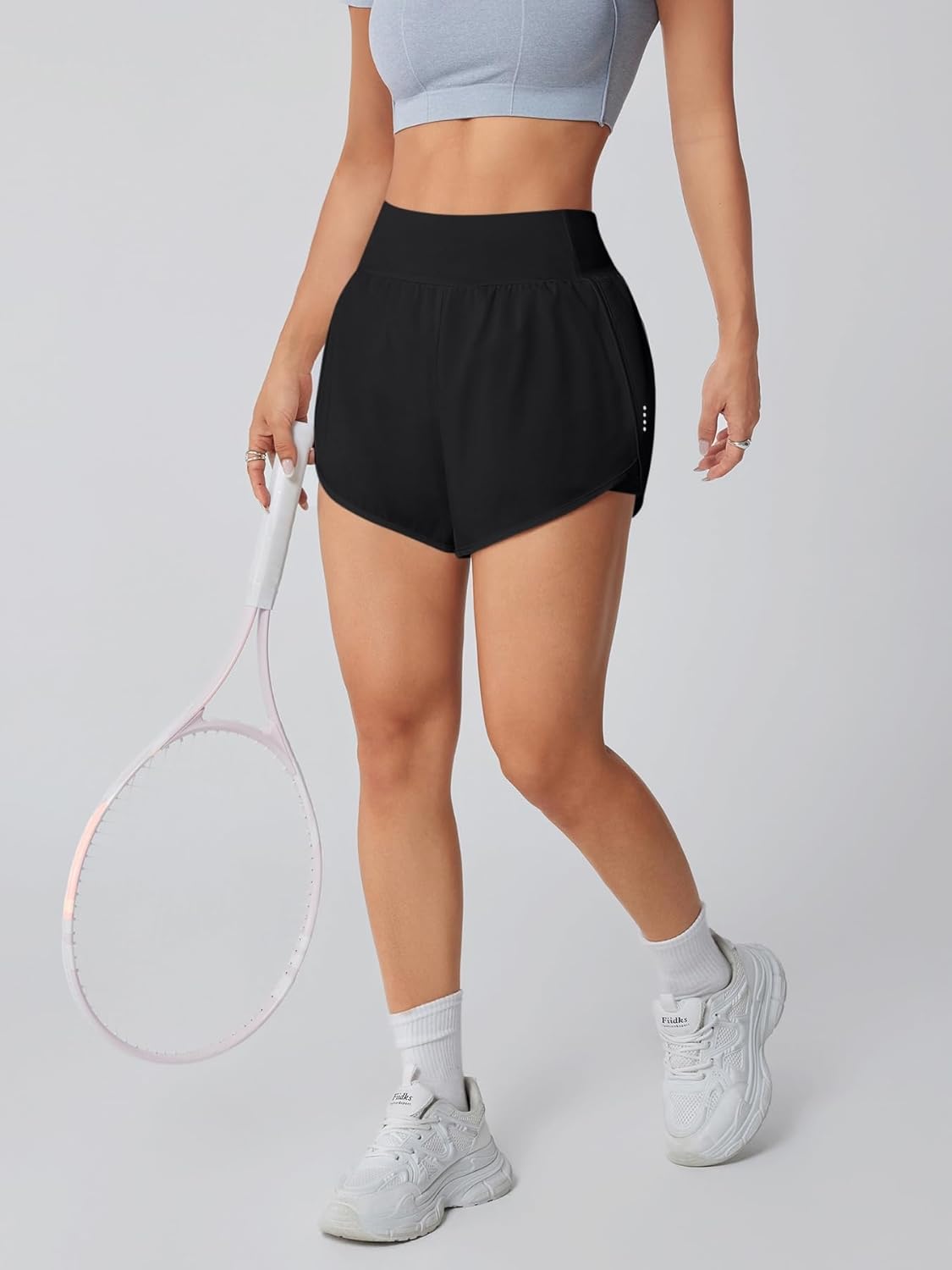 Skiennix Women's High-Waisted Athletic Running Shorts - 3" Dolphin Gym Shorts with Pockets